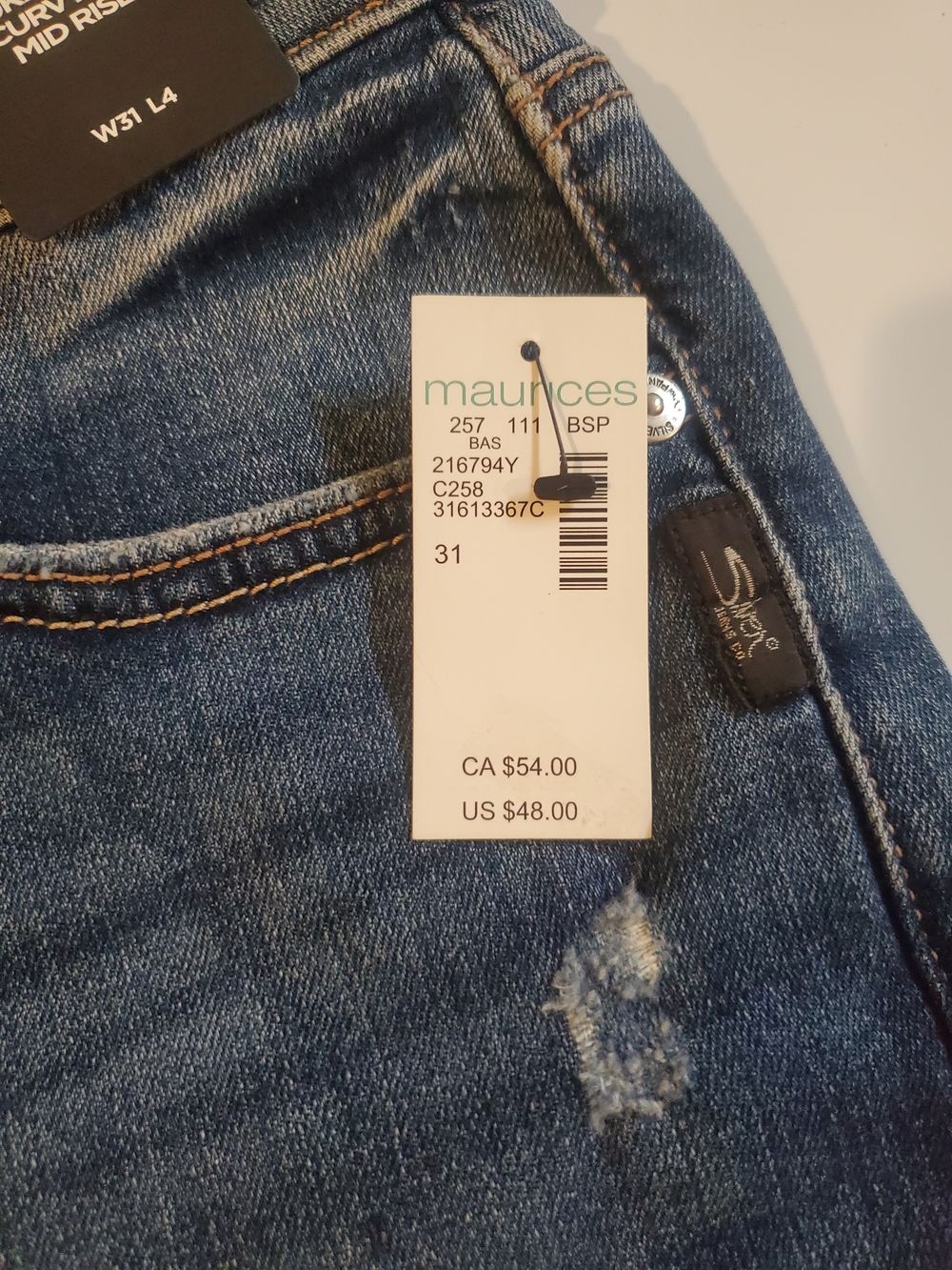 Silver Jeans Women's Blue Denim Short Jeans - Picture 4 of 12